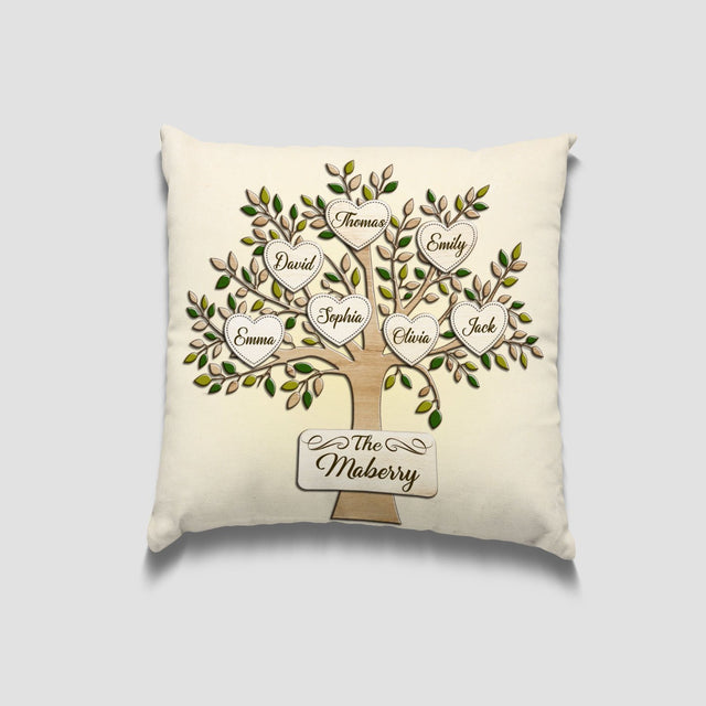 Family Tree Custom Text Pillow