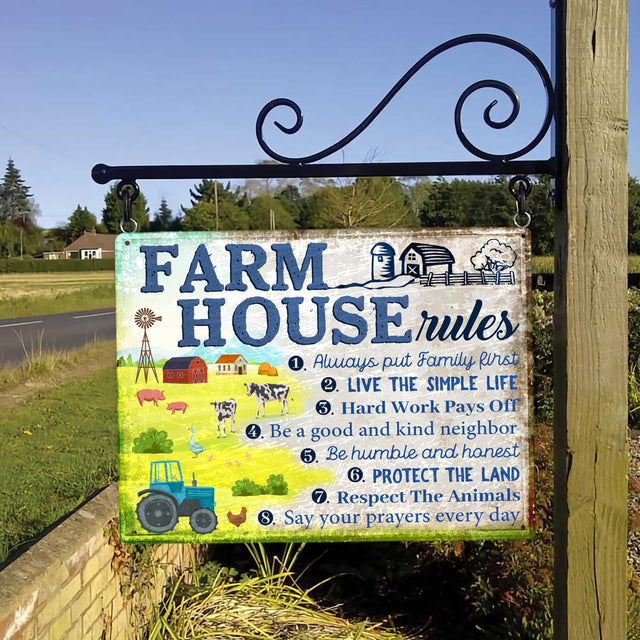 Farm House Rules, Metals Sign
