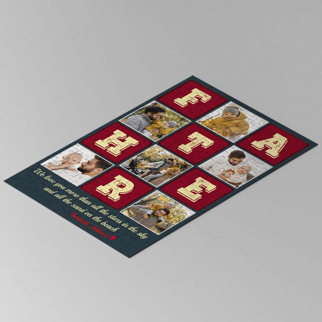 Father, Custom Photo, Personalized Name And Text Jigsaw Puzzles