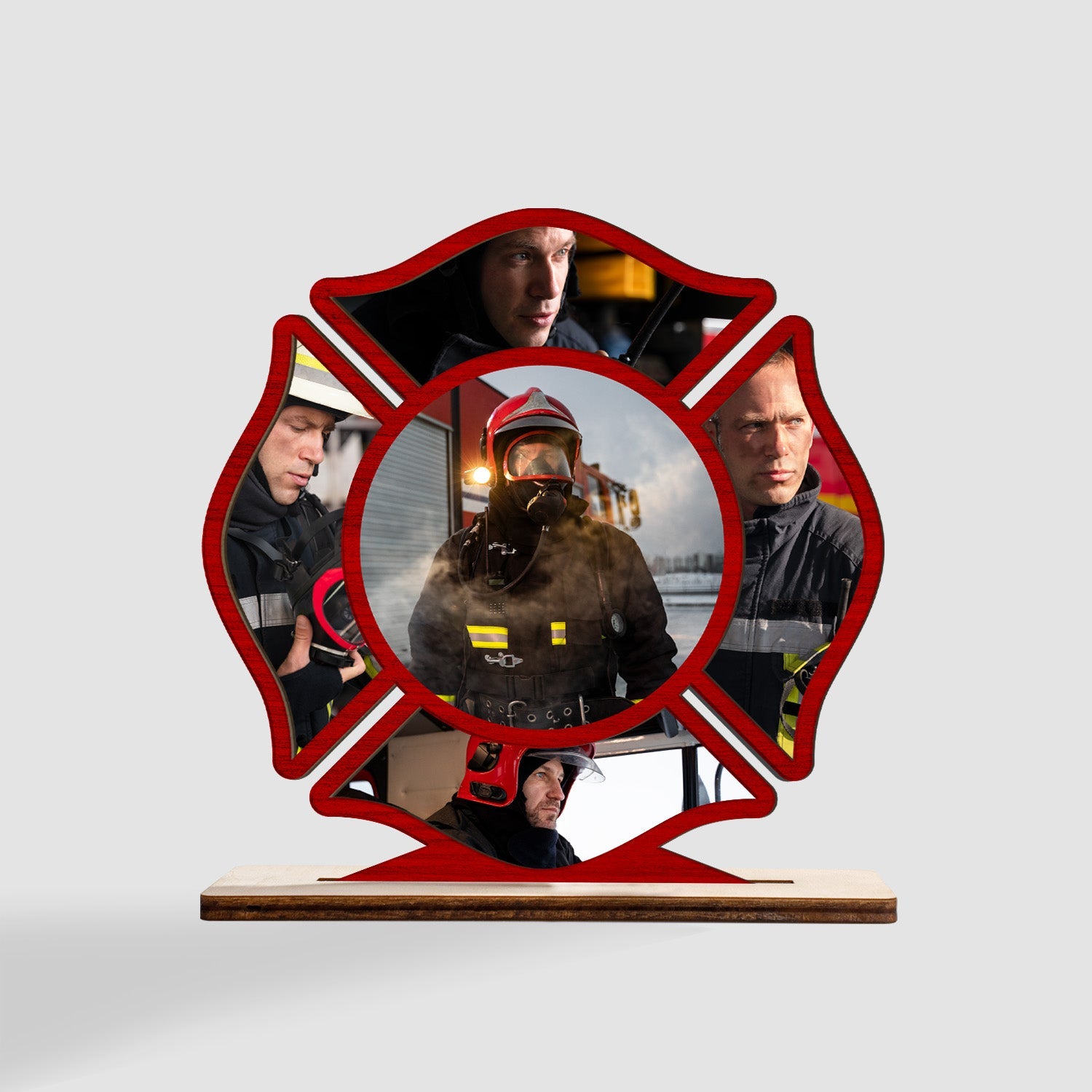 Firefighter, Custom Photo, Wooden Plaque 3 Layers