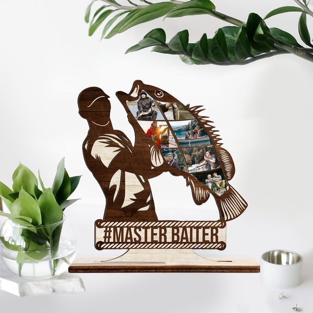 Fishing Man, Custom Photo, Wooden Plaque 3 Layers
