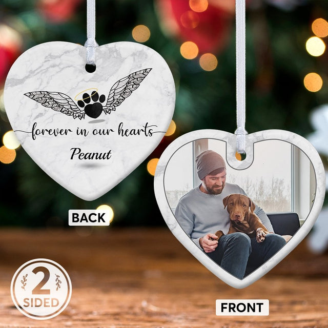 Forever In Our Hearts Decorative Christmas Heart Ornament 2 Sided