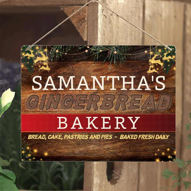 Gingerbread Bakery Sign, Custom Family Name
