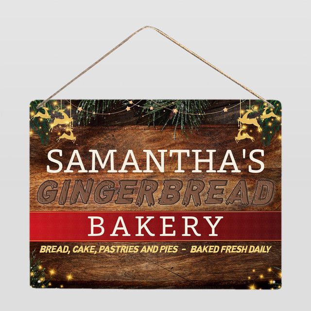 Gingerbread Bakery Sign, Custom Family Name