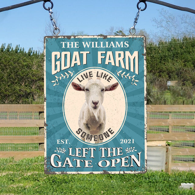 Goat Fram Let the Gate Open, Customized Farm Sign