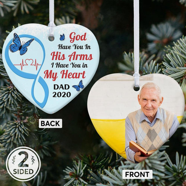 God Have You In His Arms I Have You In My Heart Decorative Christmas Heart Ornament 2 Sided