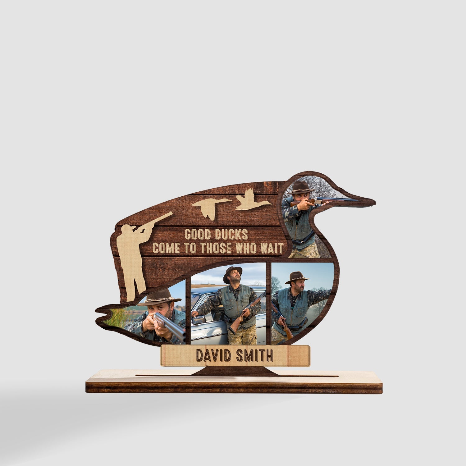 Good Duck Come To Those Who Wait, Custom Photo, Wooden Plaque 3 Layers