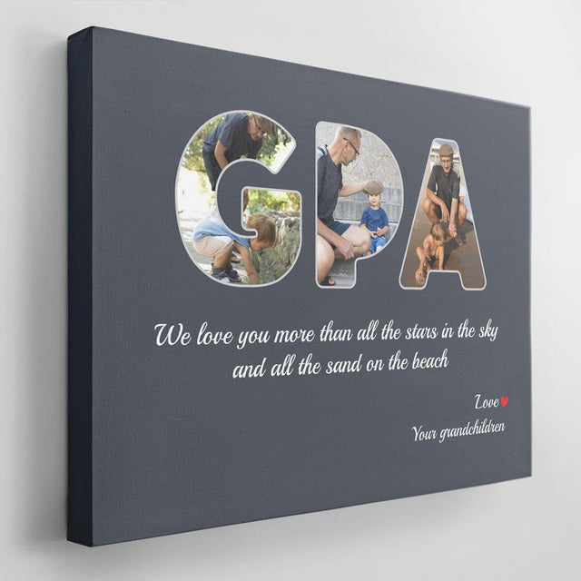 Gpa Custom Photo - Personalized Name And Text Canvas Wall Art