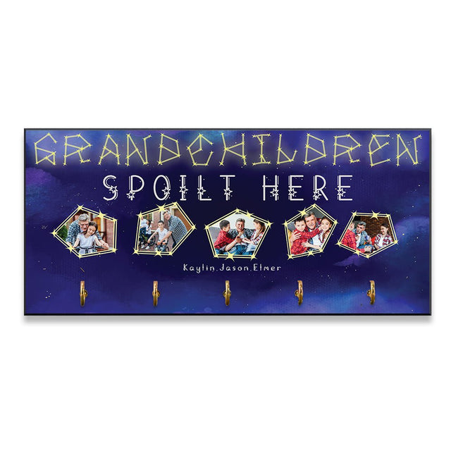 Grandchildren Spoilt Here, Custom Photo Collage, Key Hook