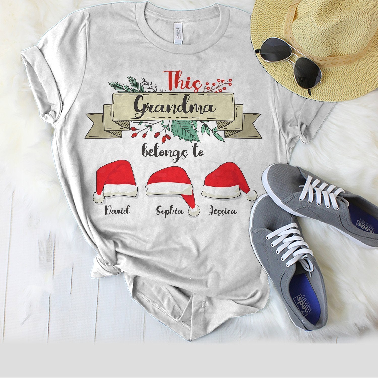 Grandma Belong Christmas Hat Personalized Shirt