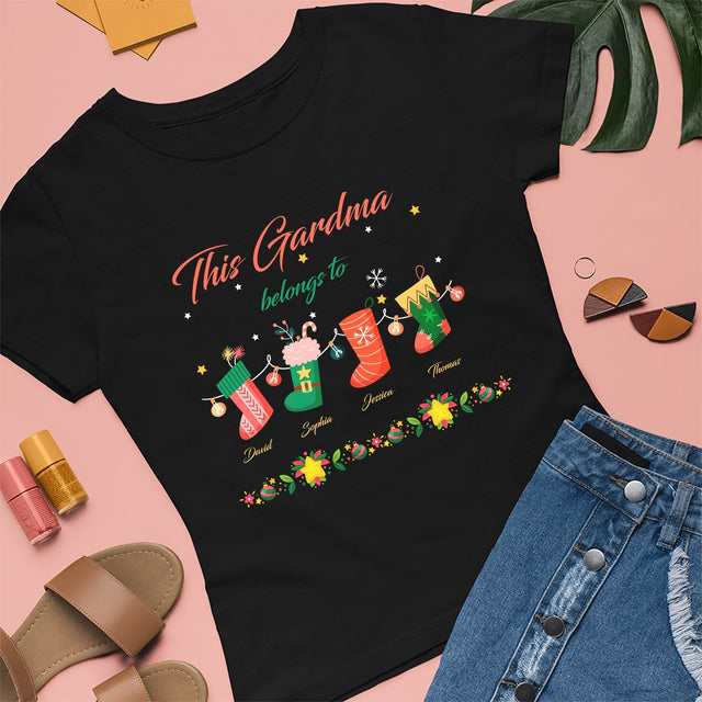 Grandma Belong Christmas Sock Personalized Shirt