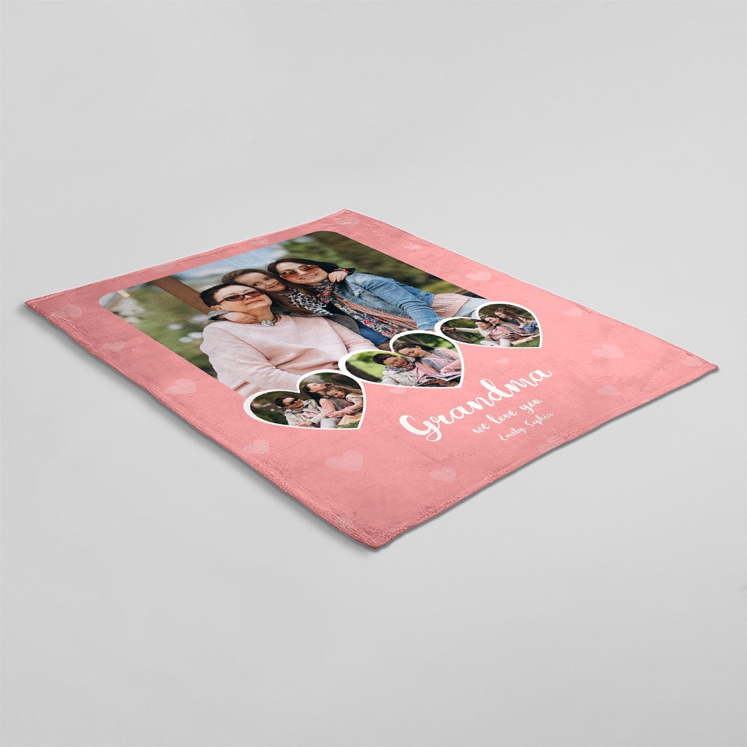 Grandma, Custom Photo, Personalized Name And Text Blanket