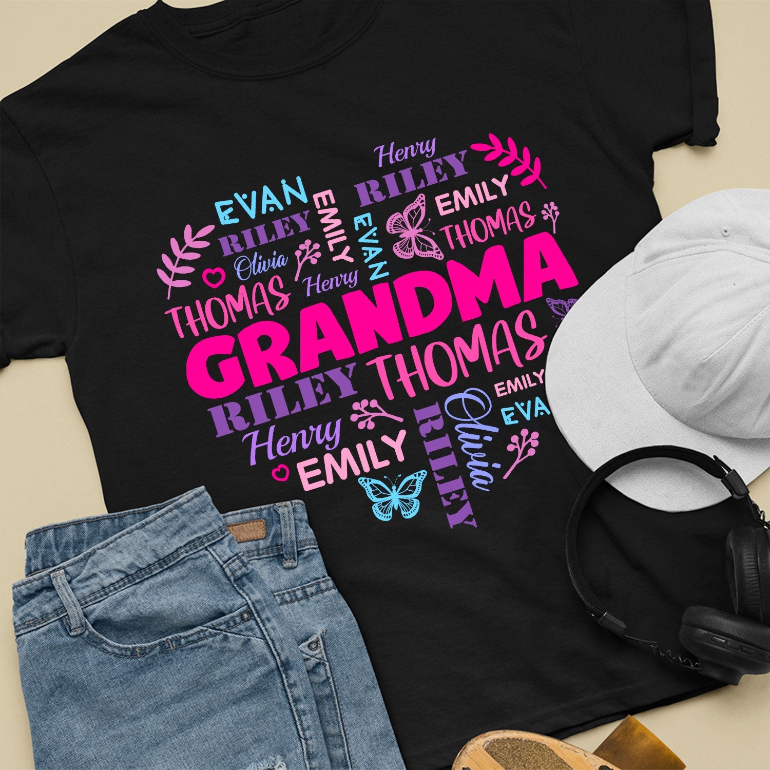 Grandma Word-Art Personalized Shirt