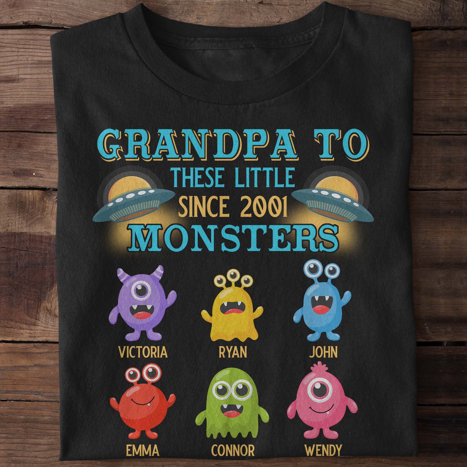 Grandpa To Little Monsters Personalized Shirt