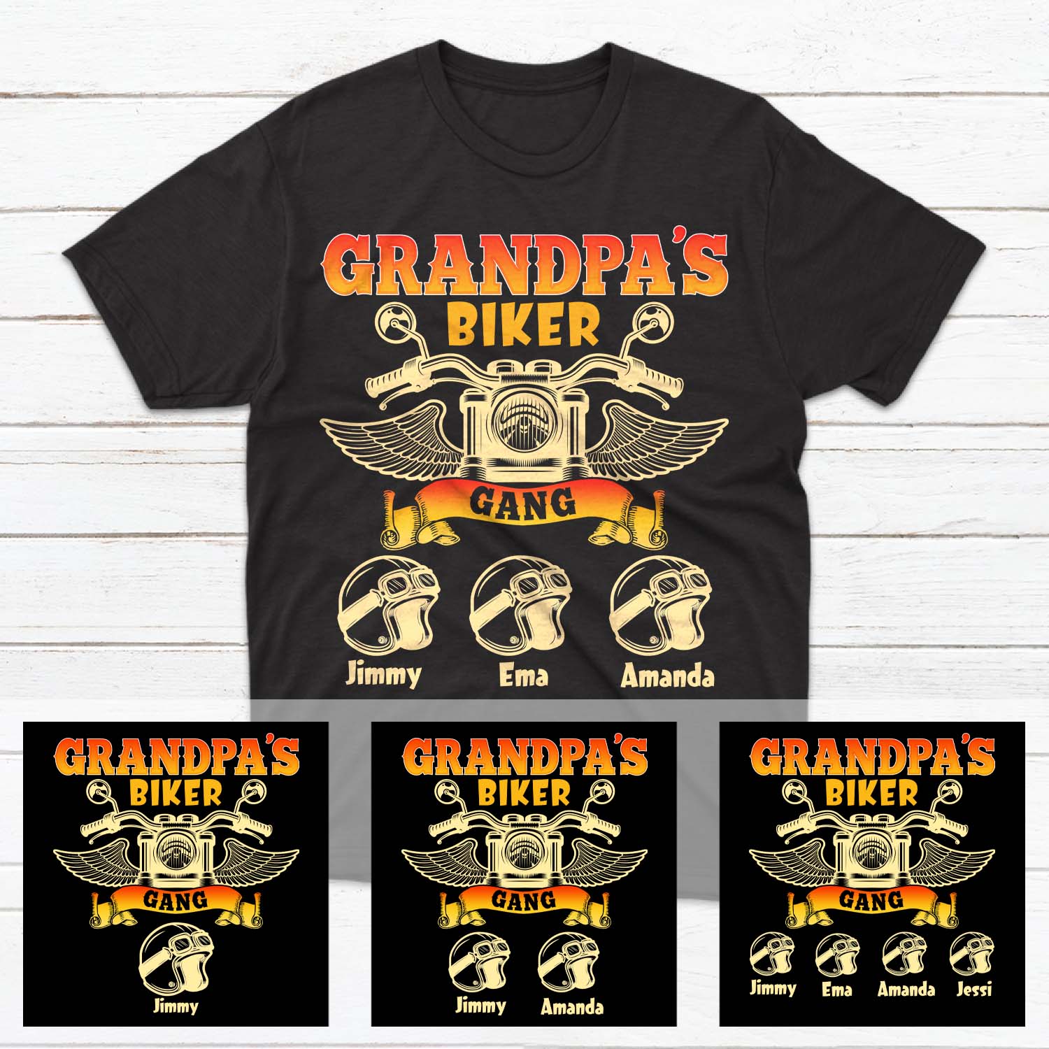 Grandpa's Biker Gang Personalized Shirt