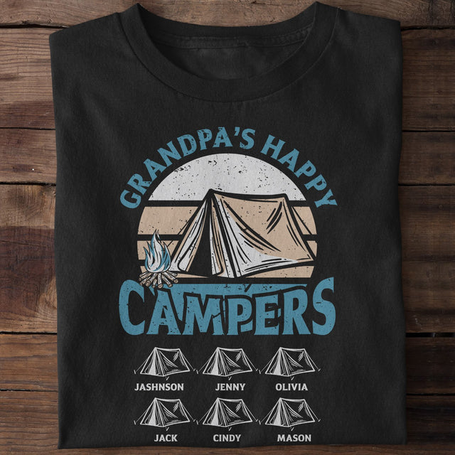 Grandpa's Happy Campers Personalized Shirt