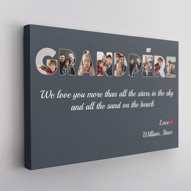 GrandPéRe Custom Photo , Personalized Name And Text Canvas Wall Art