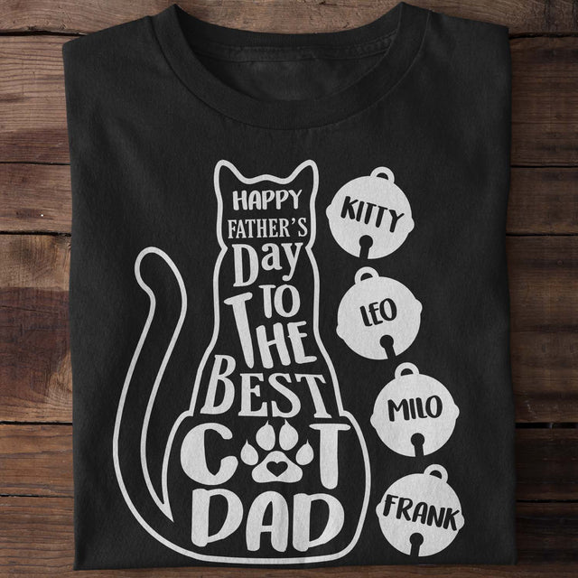 Happy Father's Day To The Best Cat Dad Personalized Shirt