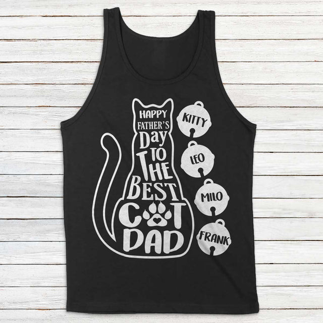 Happy Father's Day To The Best Cat Dad Personalized Shirt