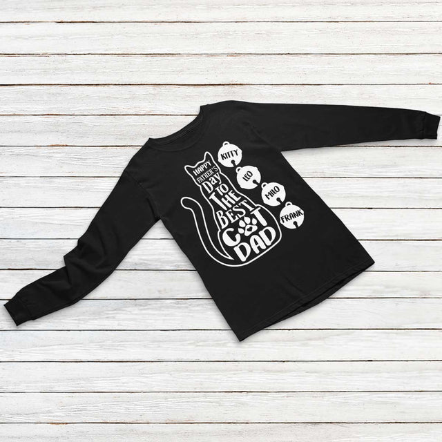 Happy Father's Day To The Best Cat Dad Personalized Shirt