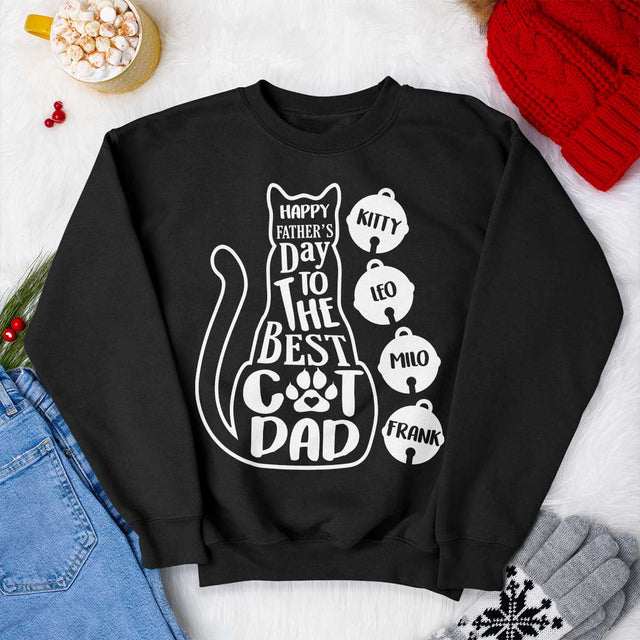 Happy Father's Day To The Best Cat Dad Personalized Shirt
