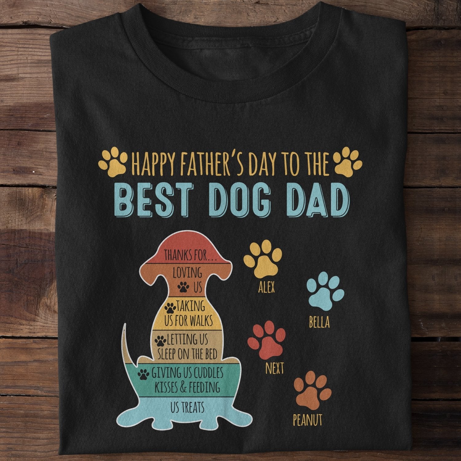 Happy Father's Day To The Best Dog Dad Personalized Shirt