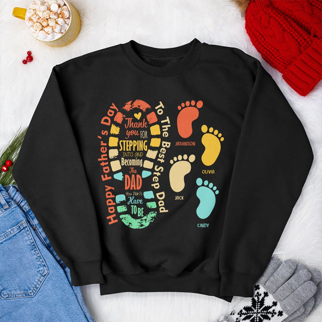 Happy Father's Day To The Best Step Dad Personalized Shirt