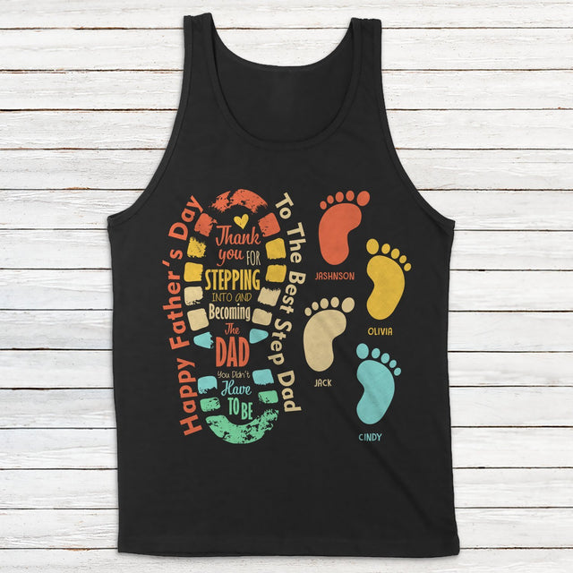 Happy Father's Day To The Best Step Dad Personalized Shirt