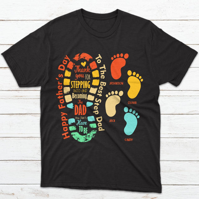 Happy Father's Day To The Best Step Dad Personalized Shirt