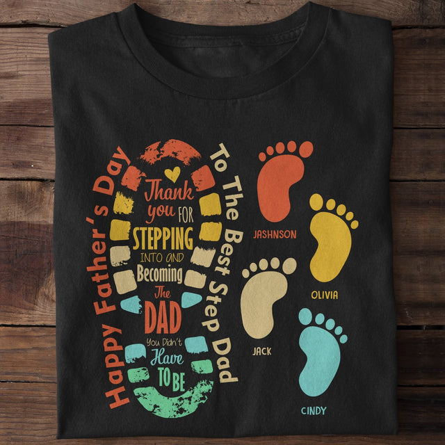 Happy Father's Day To The Best Step Dad Personalized Shirt