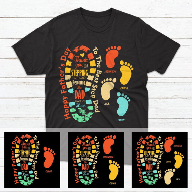 Happy Father's Day To The Best Step Dad Personalized Shirt