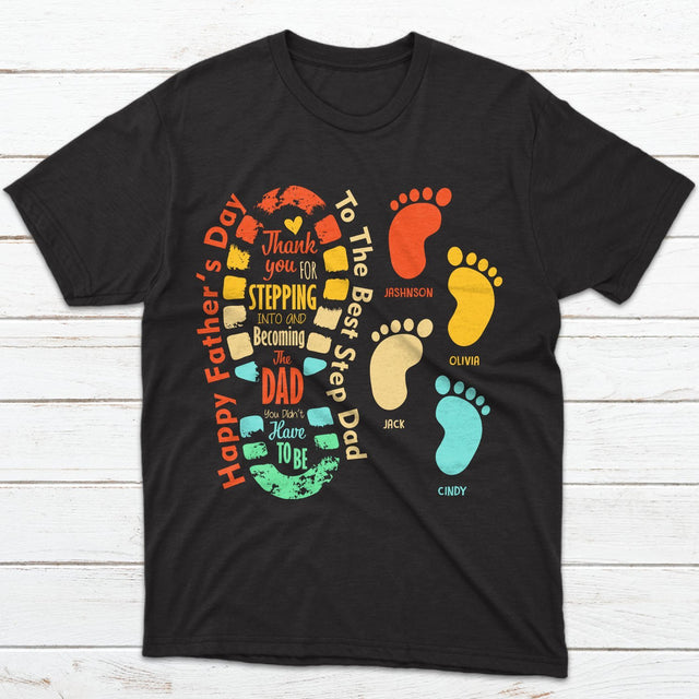 Happy Father's Day To The Best Step Dad Personalized Shirt