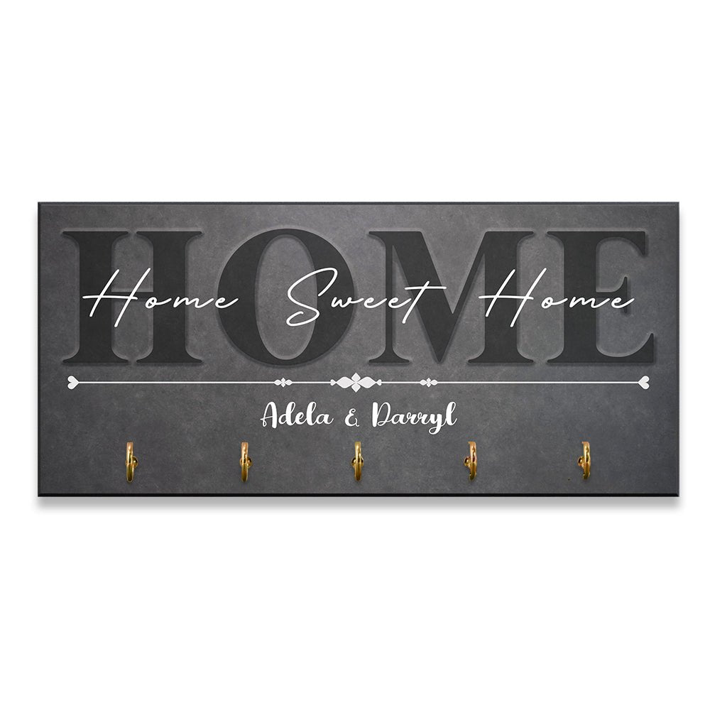 Home, Custom Key Hook, Personalized Family Name