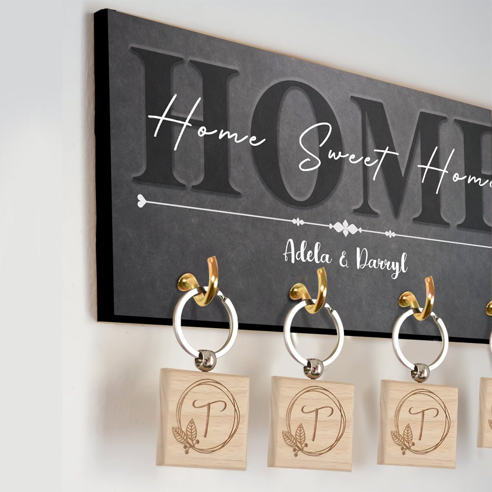 Home, Custom Key Hook, Personalized Family Name