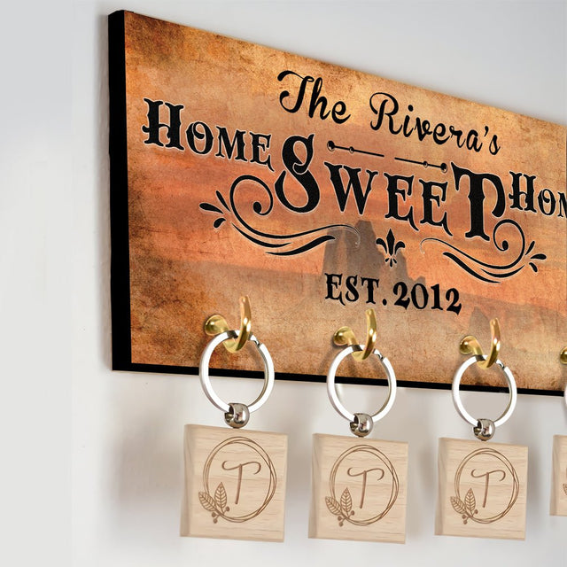 Home Sweet Home, Custom Key Hook, Personalized Name