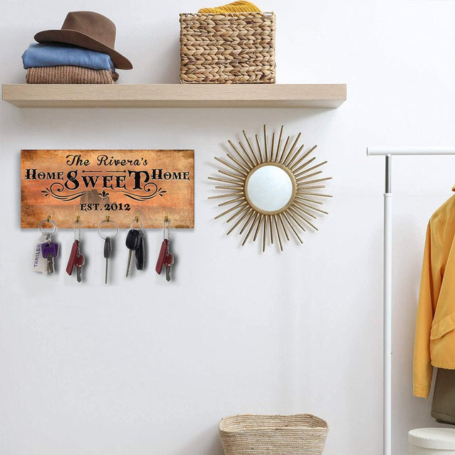 Home Sweet Home, Custom Key Hook, Personalized Name