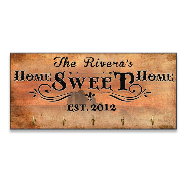 Home Sweet Home, Custom Key Hook, Personalized Name