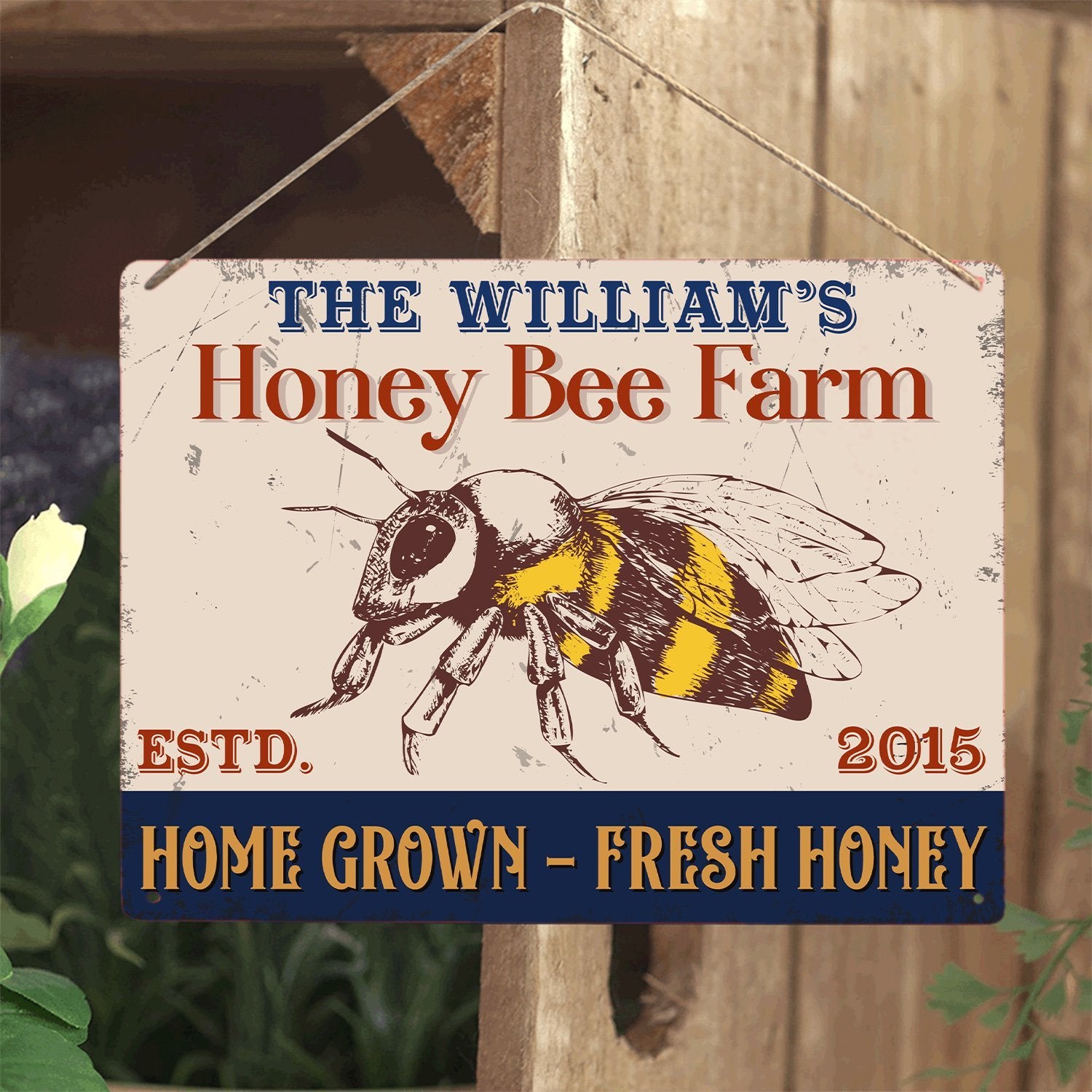 Honey Bee Farm Home Grown Fresh Honey, Customized Farm Sign