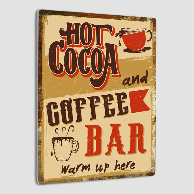 Hot Cocoa and Coffee Bar, Metal Signs
