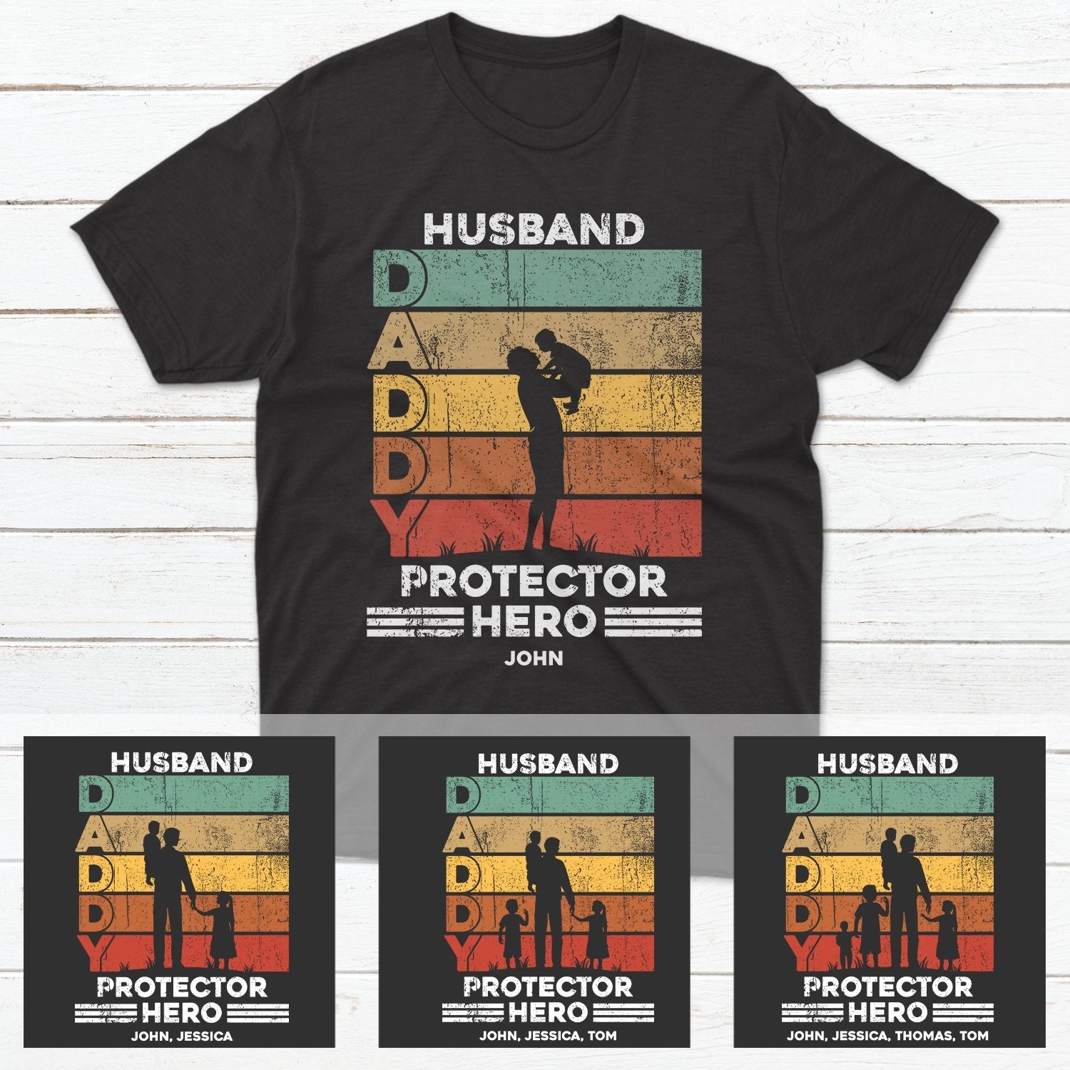 Husband, Daddy, Protector, Hero Personalized Shirt