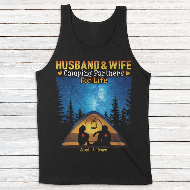 Husband & Wife Camping Partners For Life Personalized Shirt