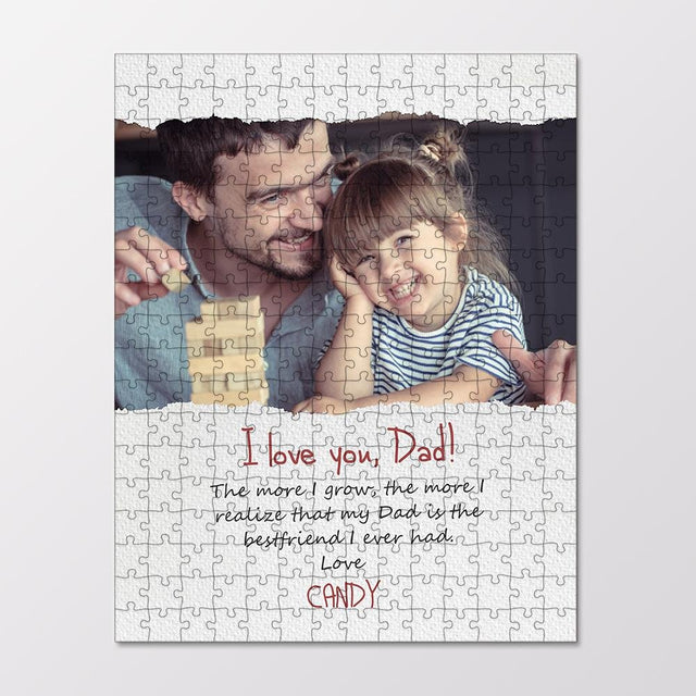 I Love You Dad, Custom Photo And Text Jigsaw Puzzles