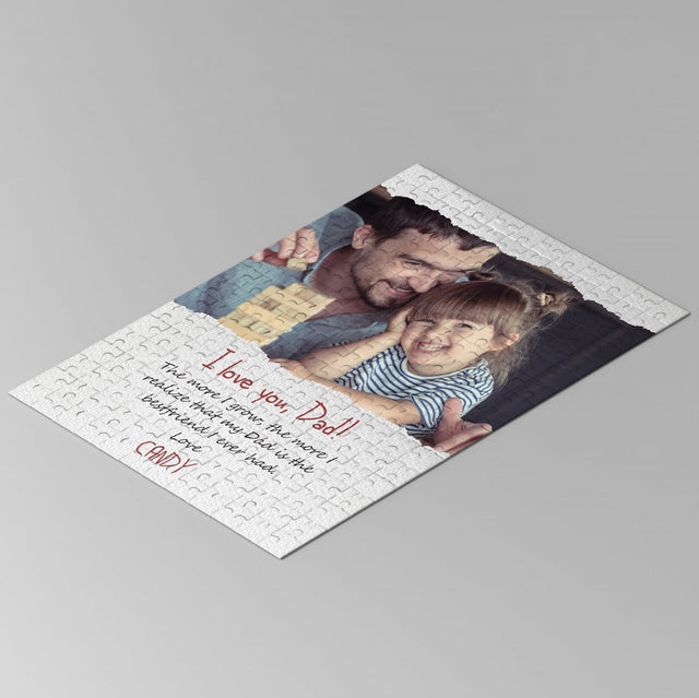 I Love You Dad, Custom Photo And Text Jigsaw Puzzles