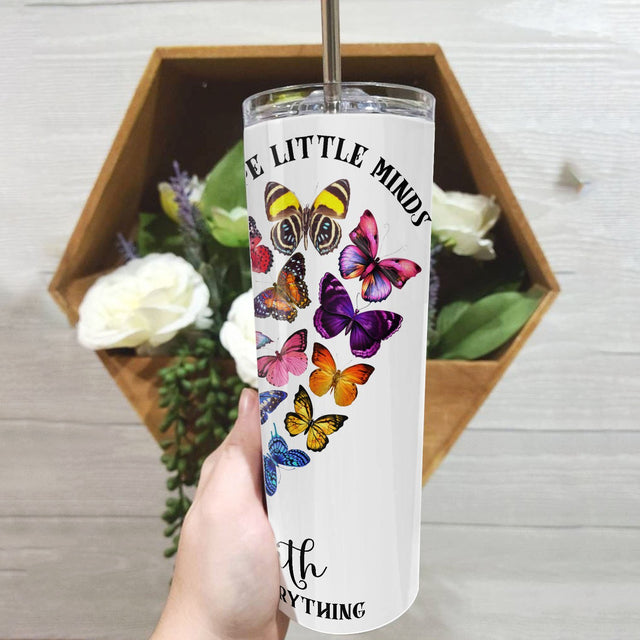 It Takes A Big Heart 2 Shape Little Minds, Custom Teacher Tumbler