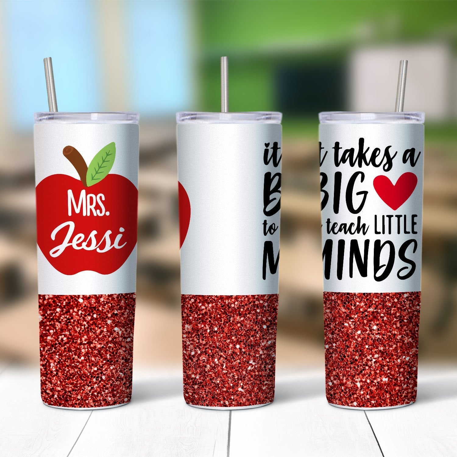 Teacher Gift Tumbler With Straw Fast Shipping It Takes A Big Heart