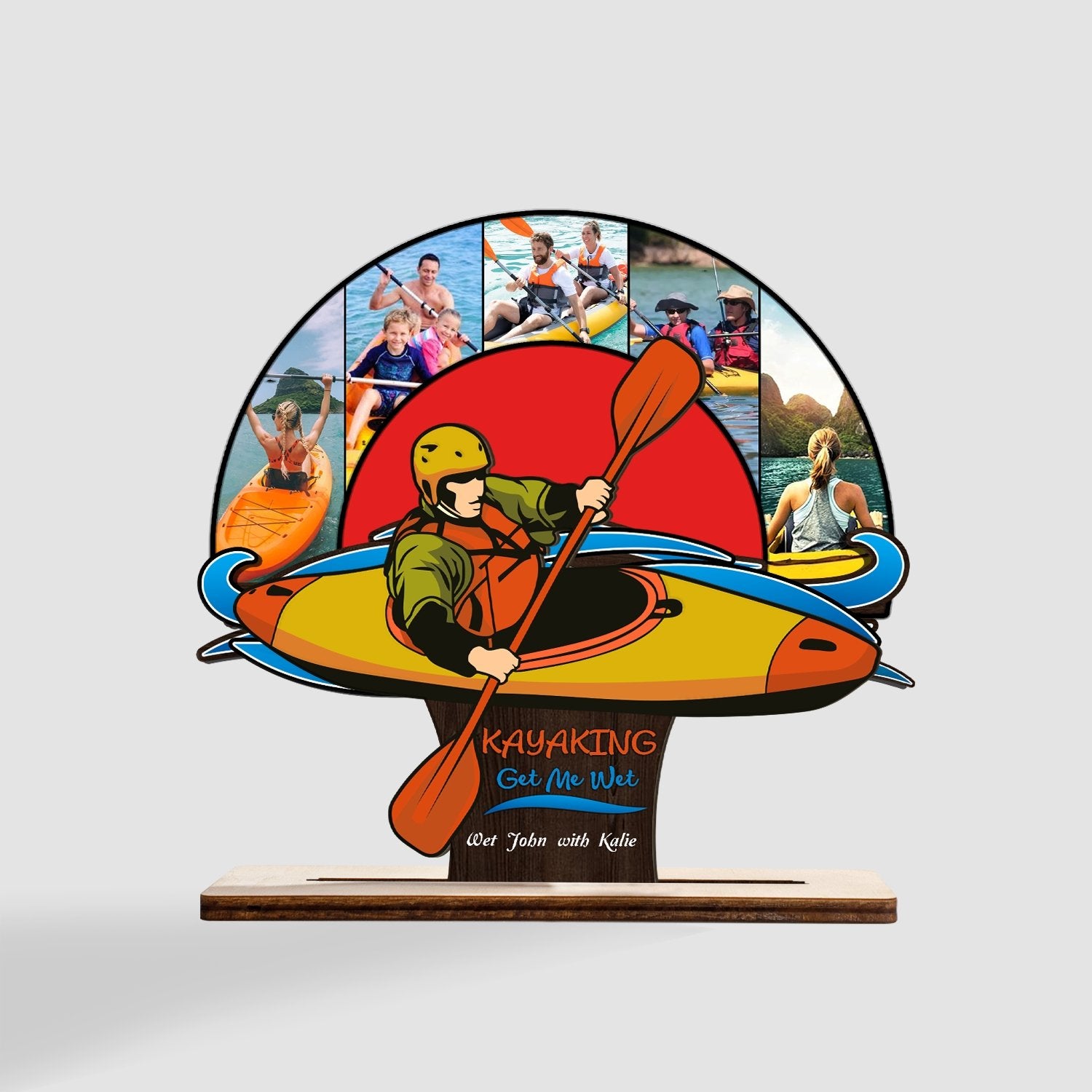 Kayak, Custom Photo, Wooden Plaque 3 Layers