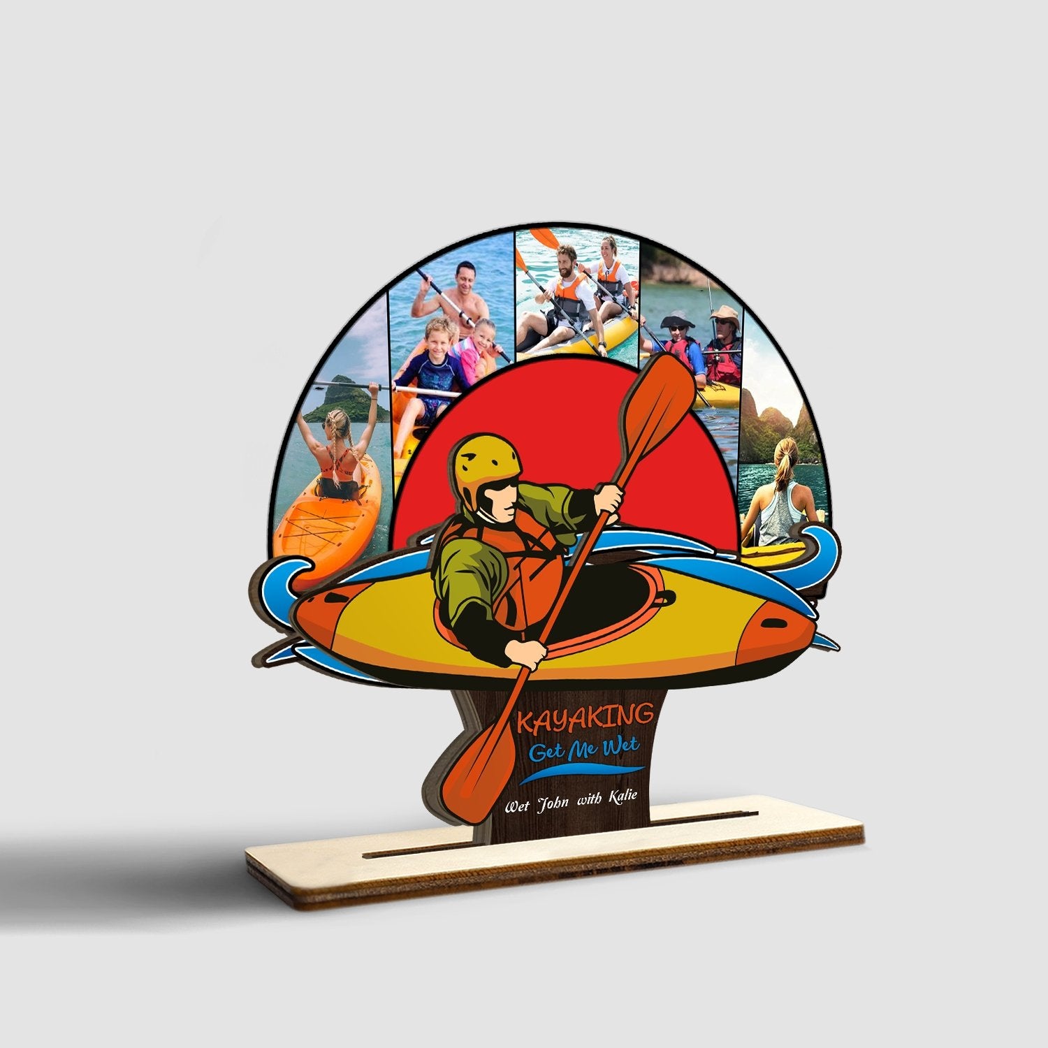 Kayak, Custom Photo, Wooden Plaque 3 Layers