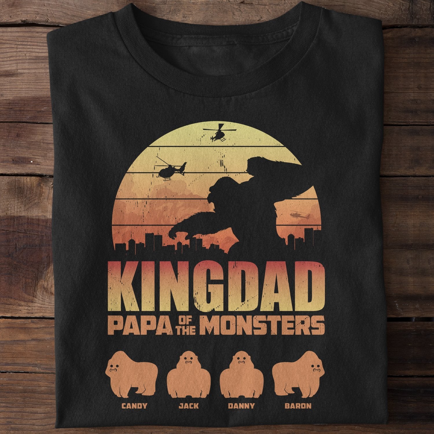 Kingdad Papa Of The Monsters Personalized Shirt