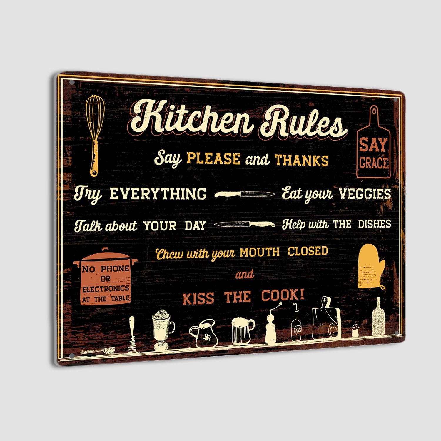Kitchen Rules, Metal Signs