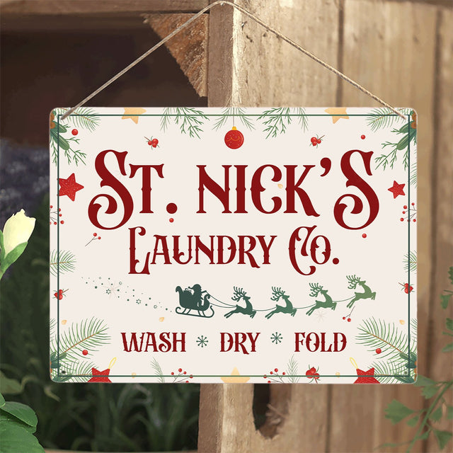 Laundry Sign, Wash Dry Fold, Custom Metal Sign